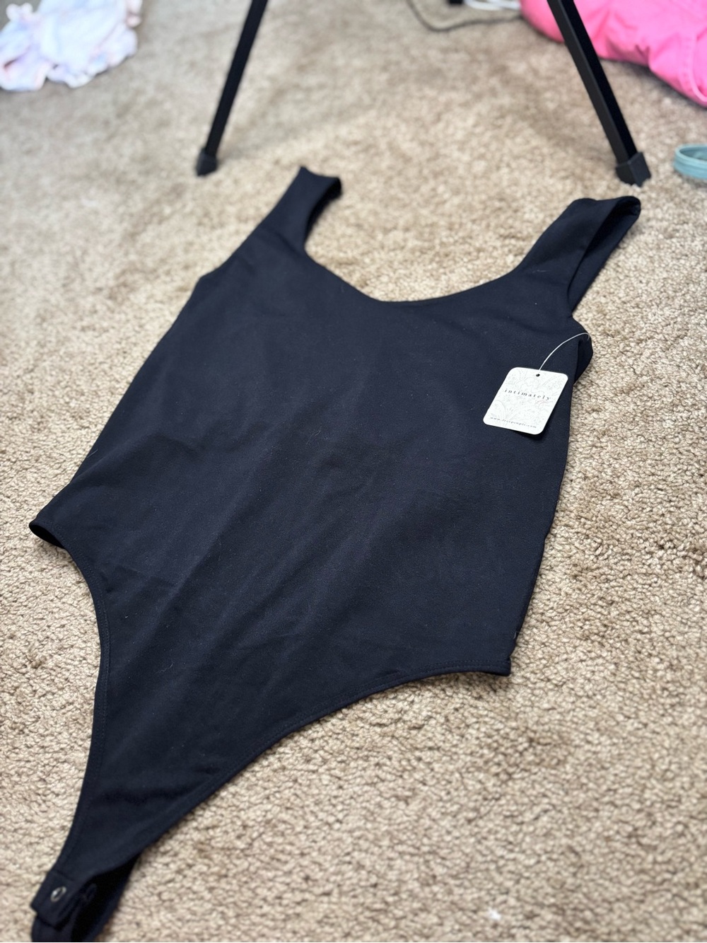 Free People Intimately Clean Lines Black Bodysuit